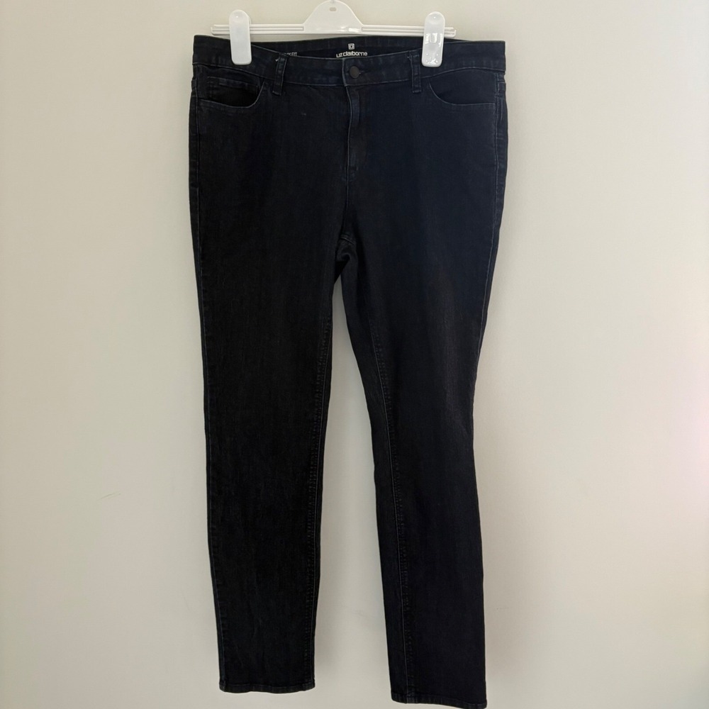 Liz Claiborne Dark Blue Denim Women's 14L Curvy Fit Skinny Leg‎ Jeans